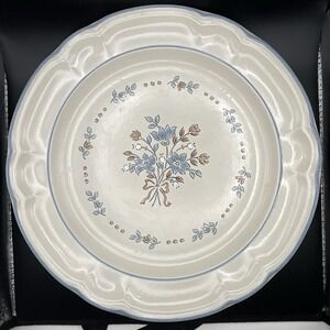 VTG CORDELLA COLLECTION STONEWARE BLUET HAND DECORATED NOS 10 3/4" DINNER PLATE